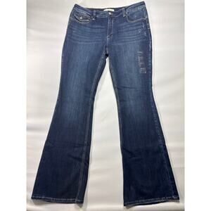 NWT Kancan Signature Women's Mid Rise Flap Pocket Flare Jeans - 33x35 (37x35)